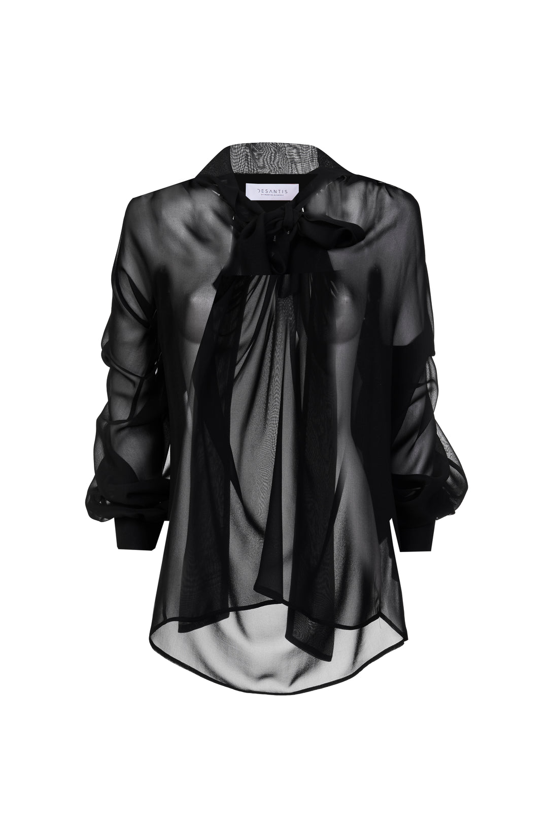 Camicia georgette di seta taglio raglan,