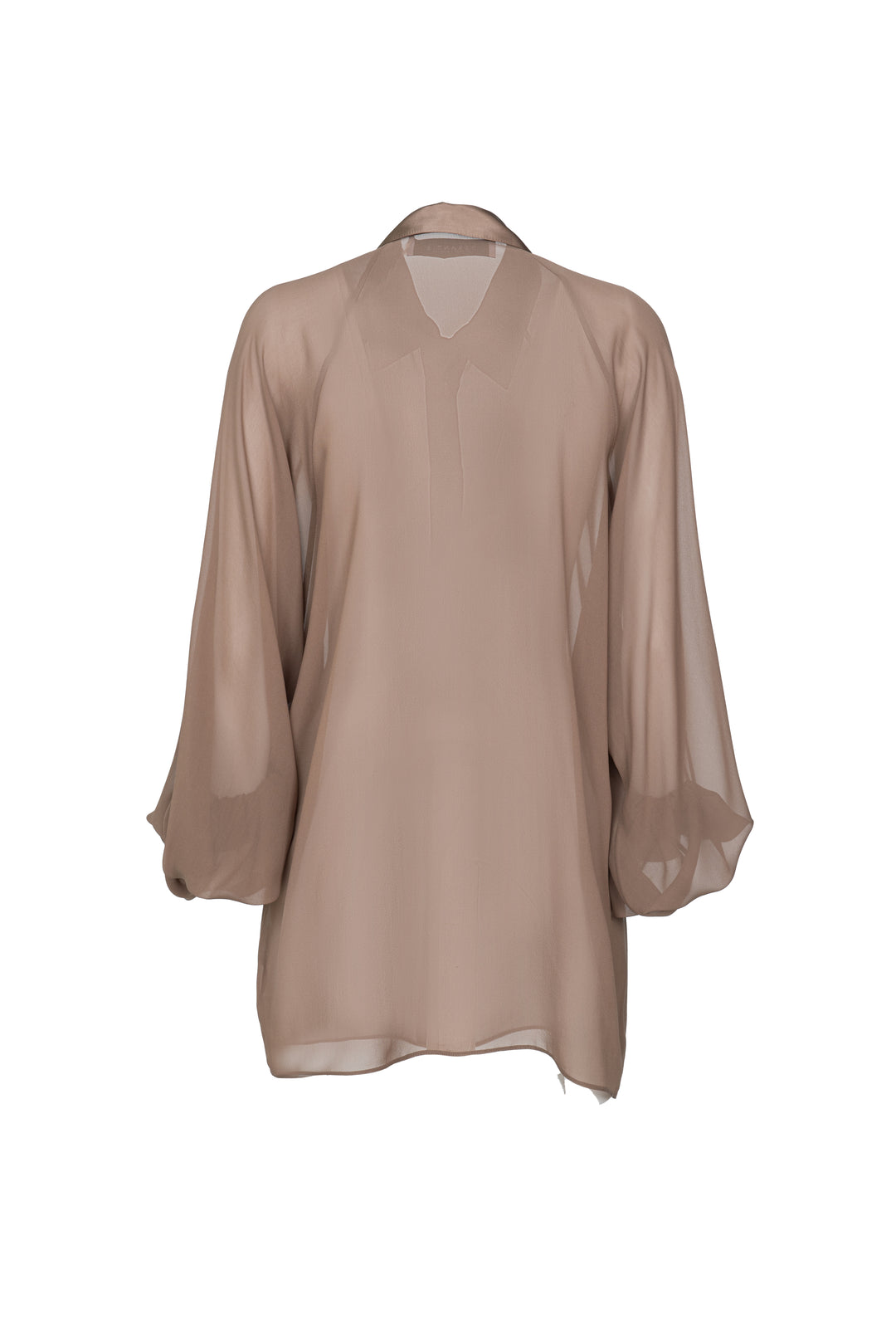 Camicia in georgette in seta con maniche a arricciate