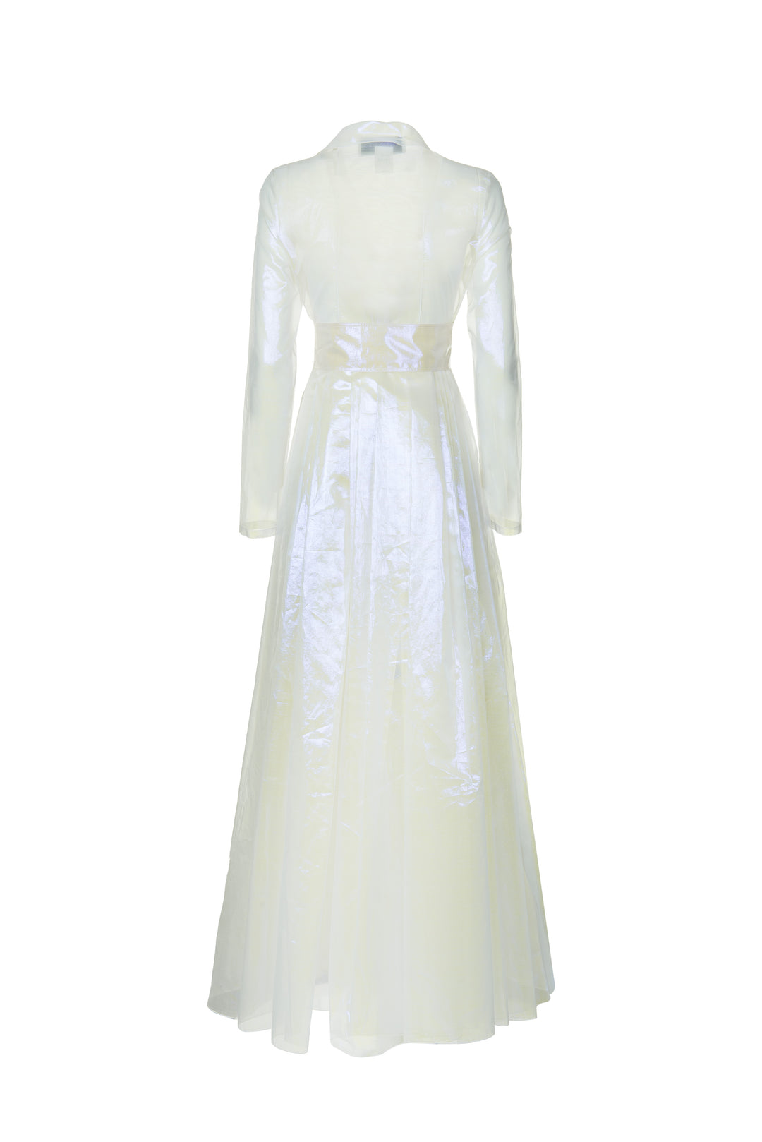 Abito lungo in organza cangiante