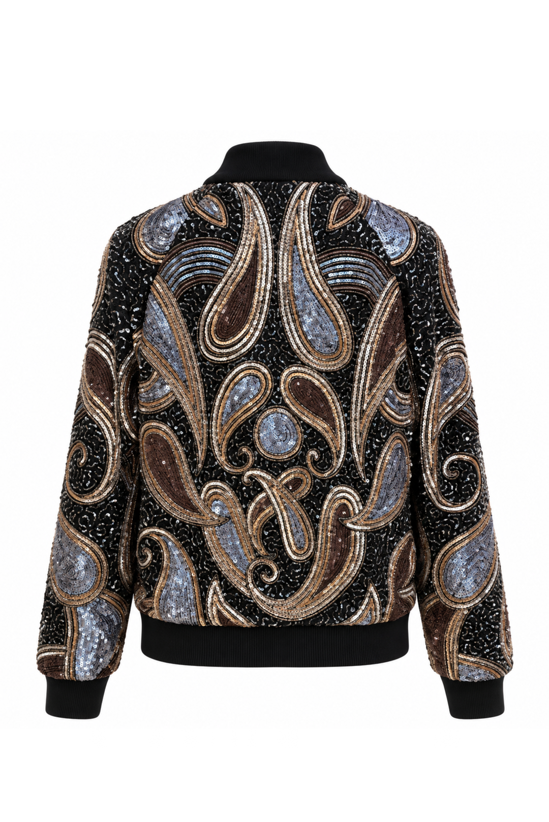 Embellished Paisley Bomber Jacket