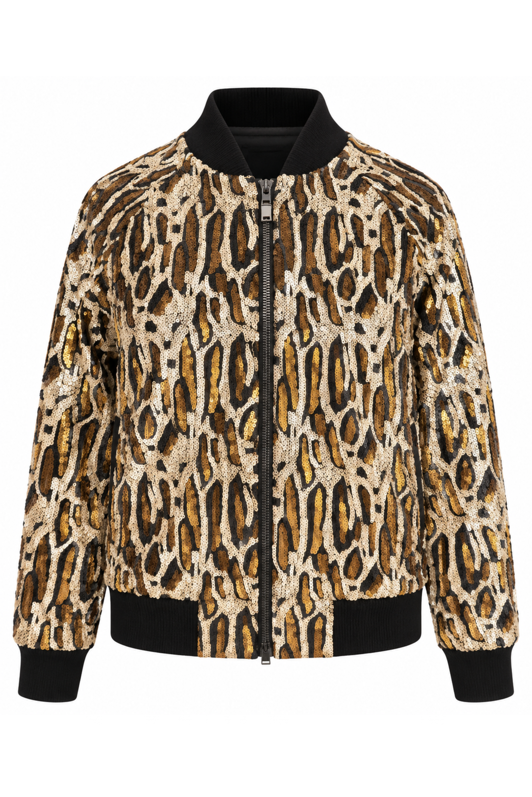 Leopard Jacquard Bomber Jacket
