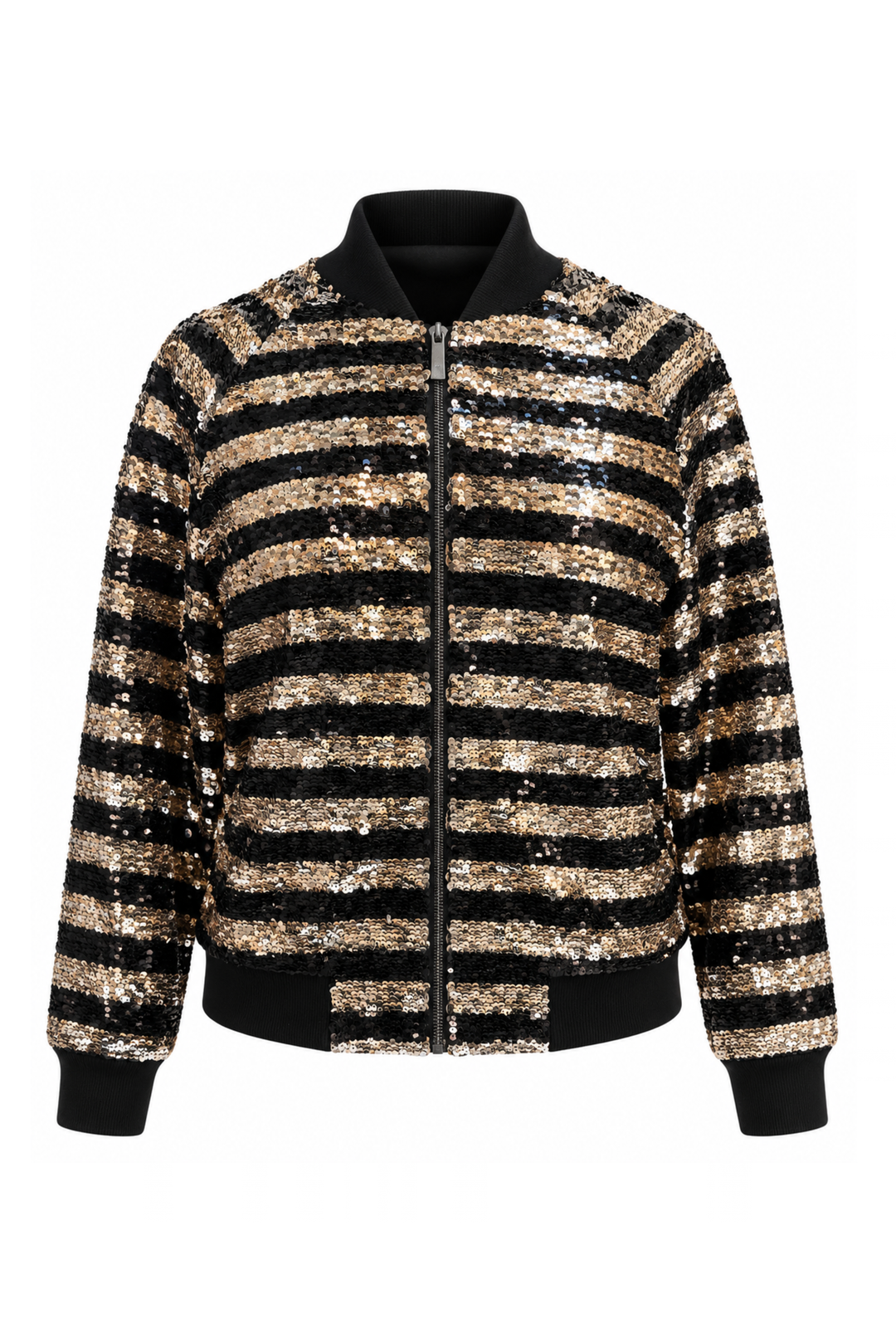 Two-Tone Sequin Bomber Jacket