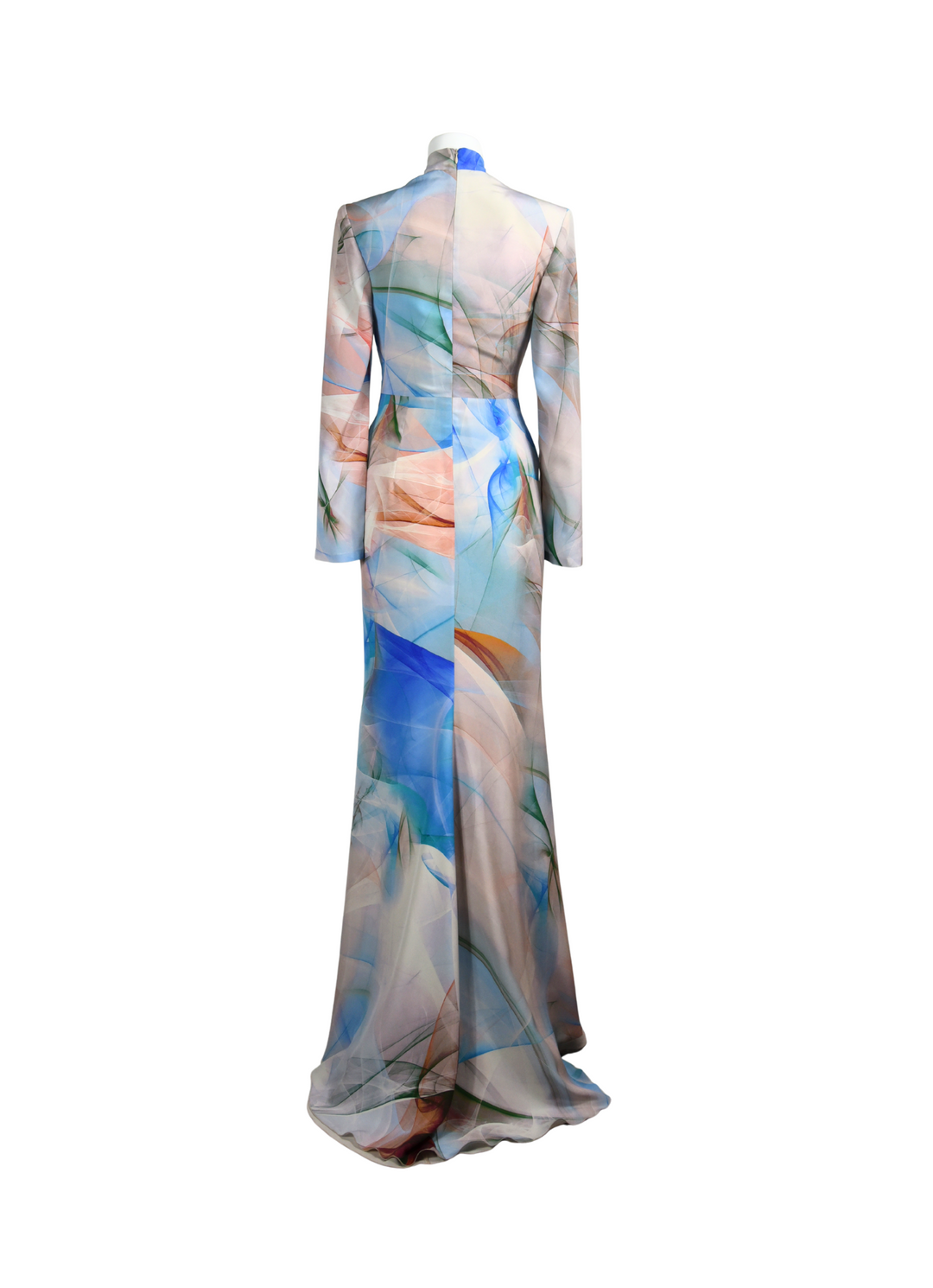 Long Printed Silk Dress