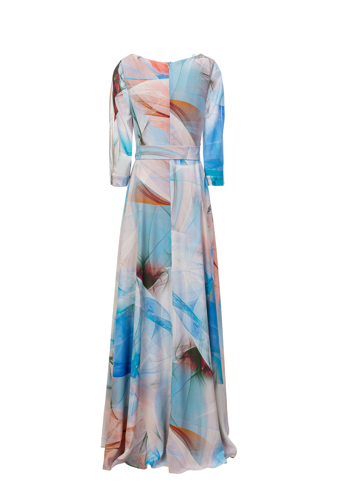 Long Printed Silk Dress