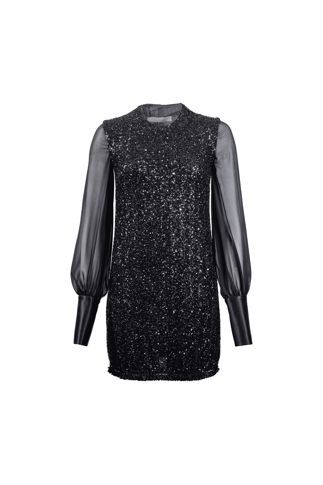 Sequin Mini Dress with Silk Sleeves