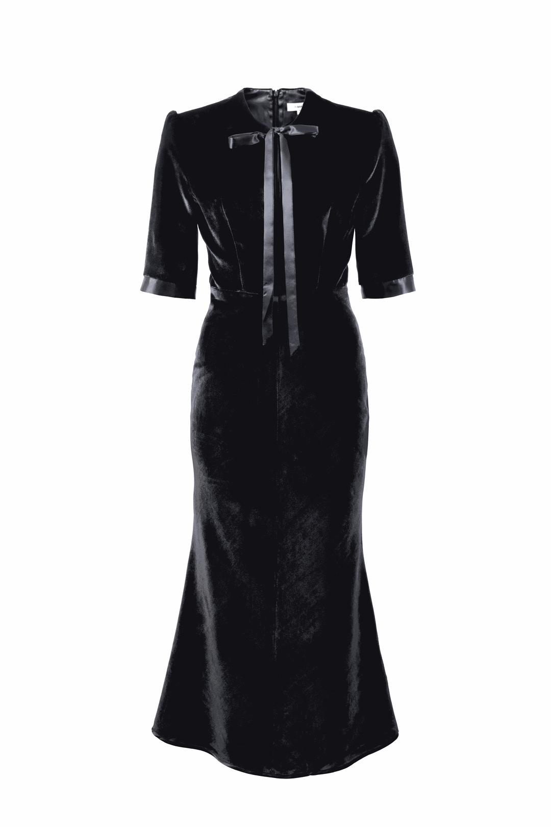 Velvet Maxi Dress with Silk Bow