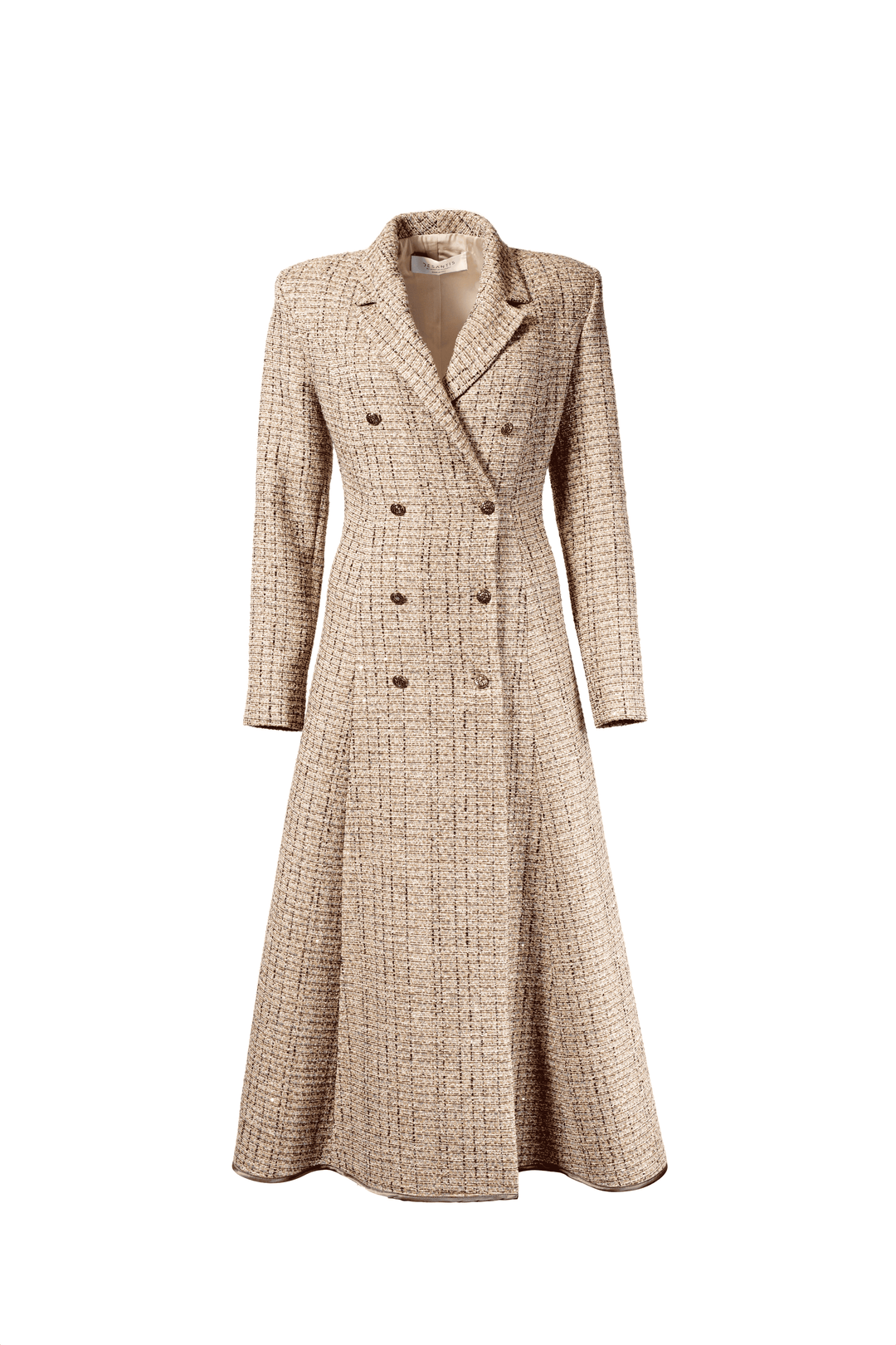 Double-Breasted Tweed Coat Dress
