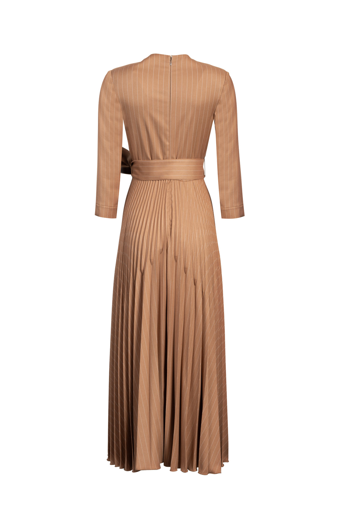 Pleated Brown Dress