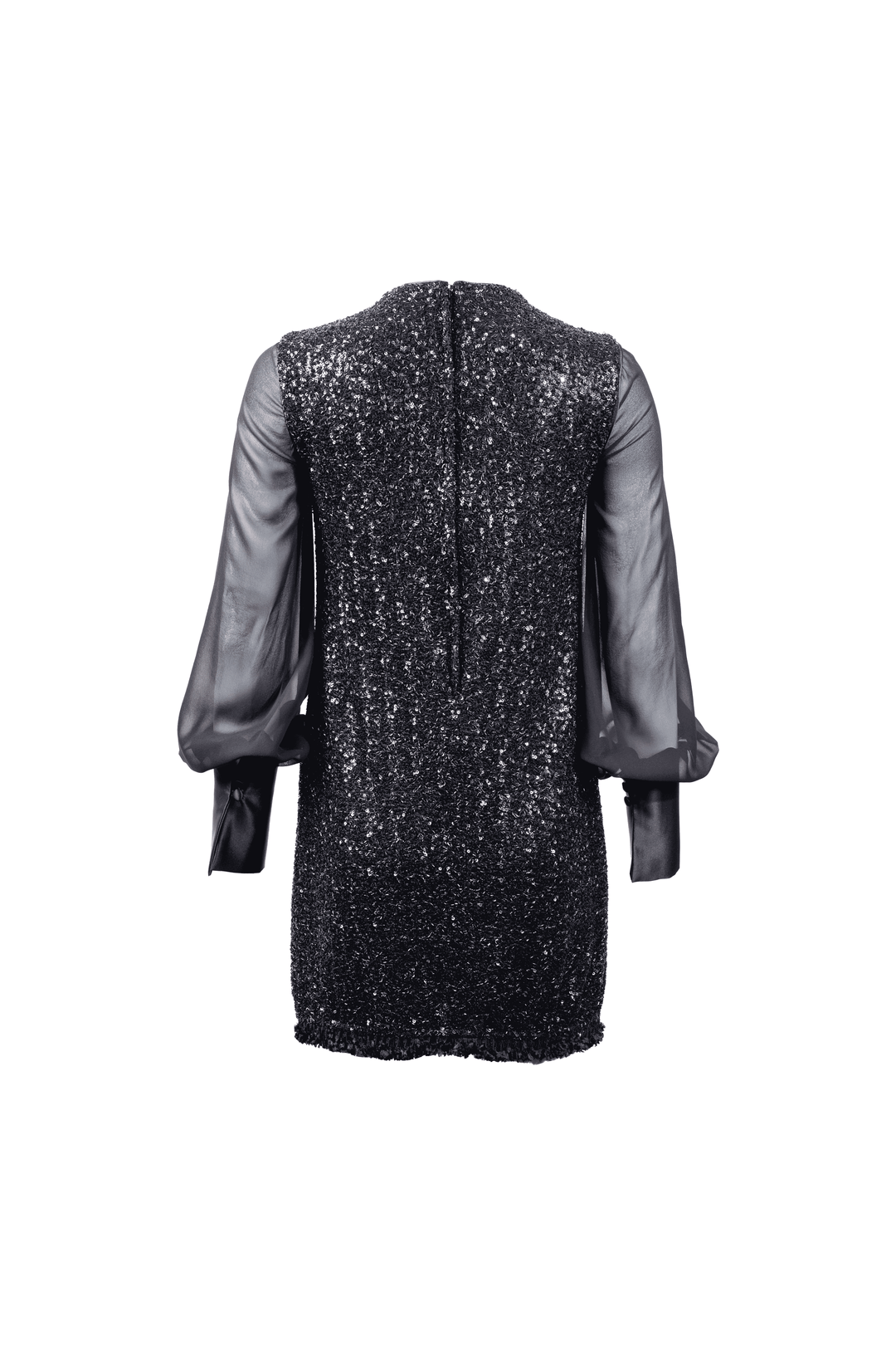 Sequin Mini Dress with Silk Sleeves