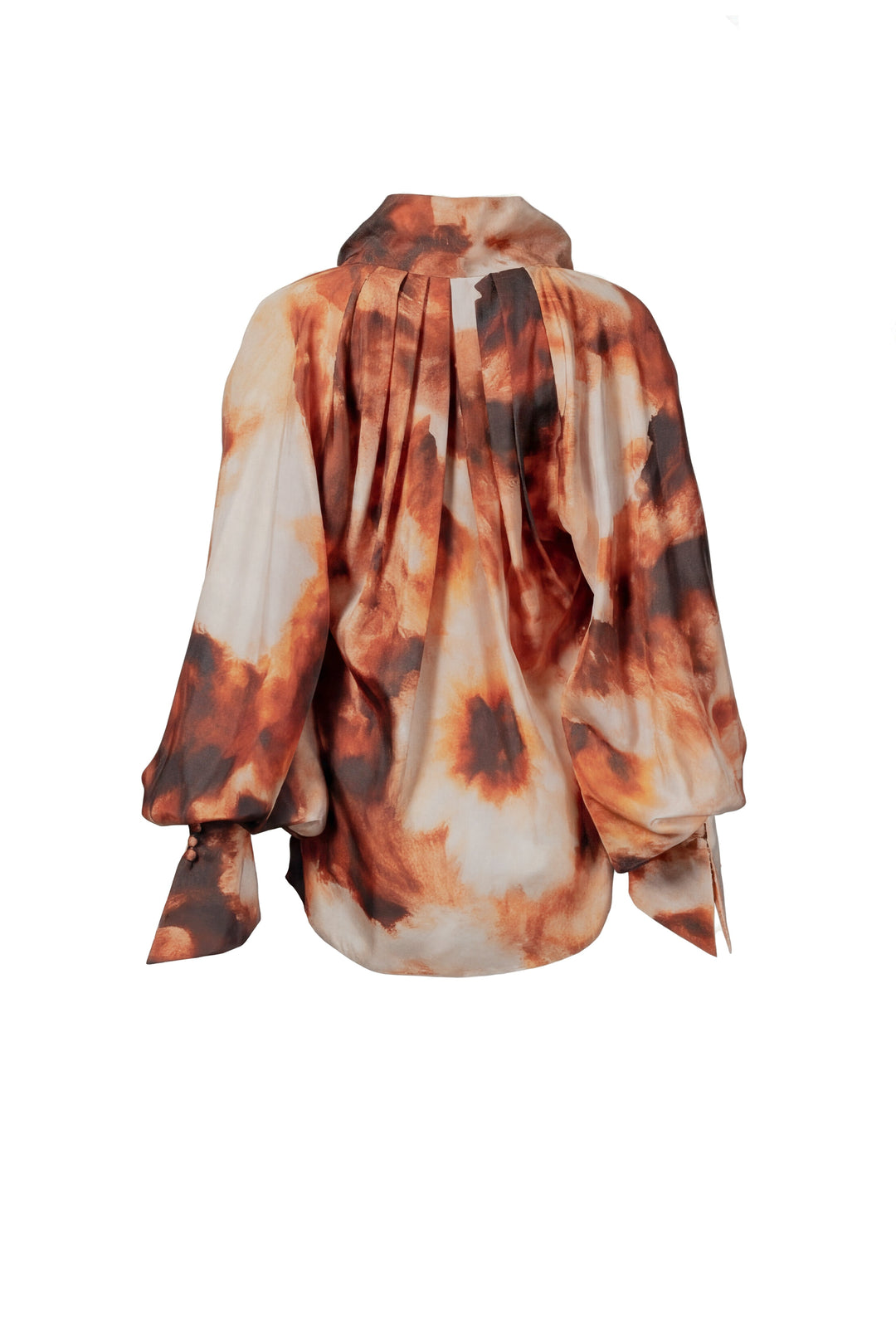 Printed Silk Blouse with Tie Neck