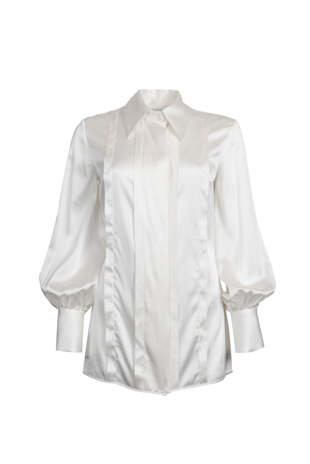 Silk Shirt with Voluminous Sleeves