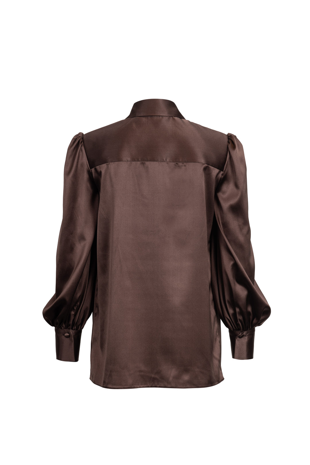 Silk Blouse with Gathered Shoulders