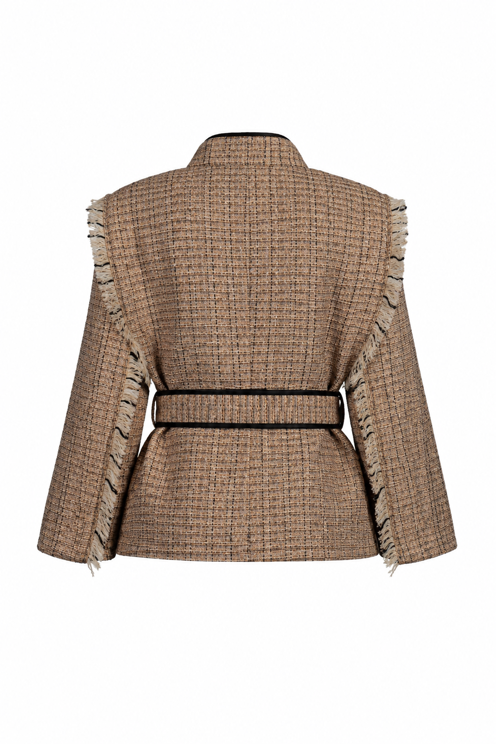 Tweed Cape Jacket with Belt