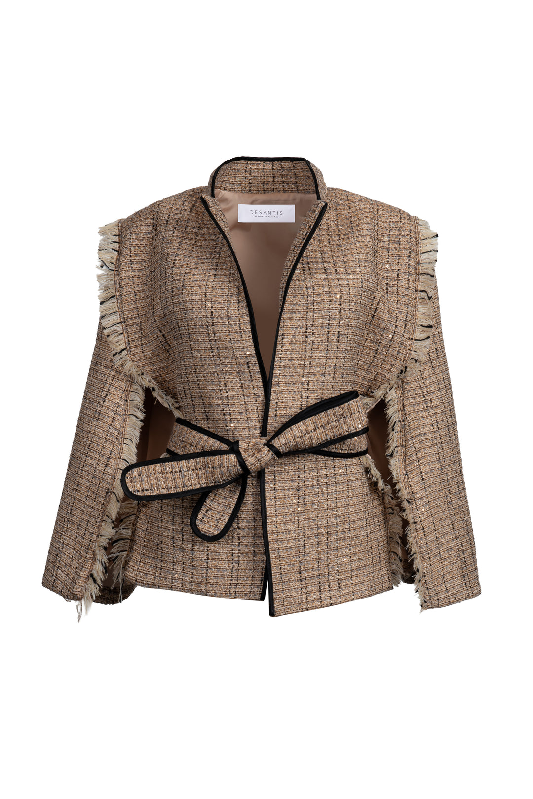 Tweed Cape Jacket with Belt