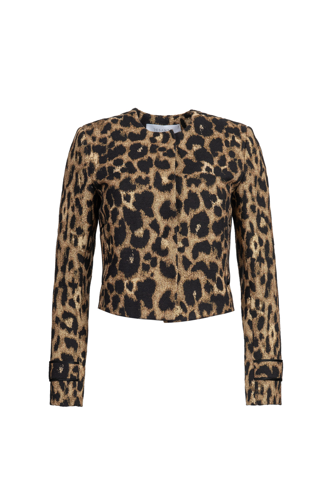 Leopard Jacquard Cropped Jacket