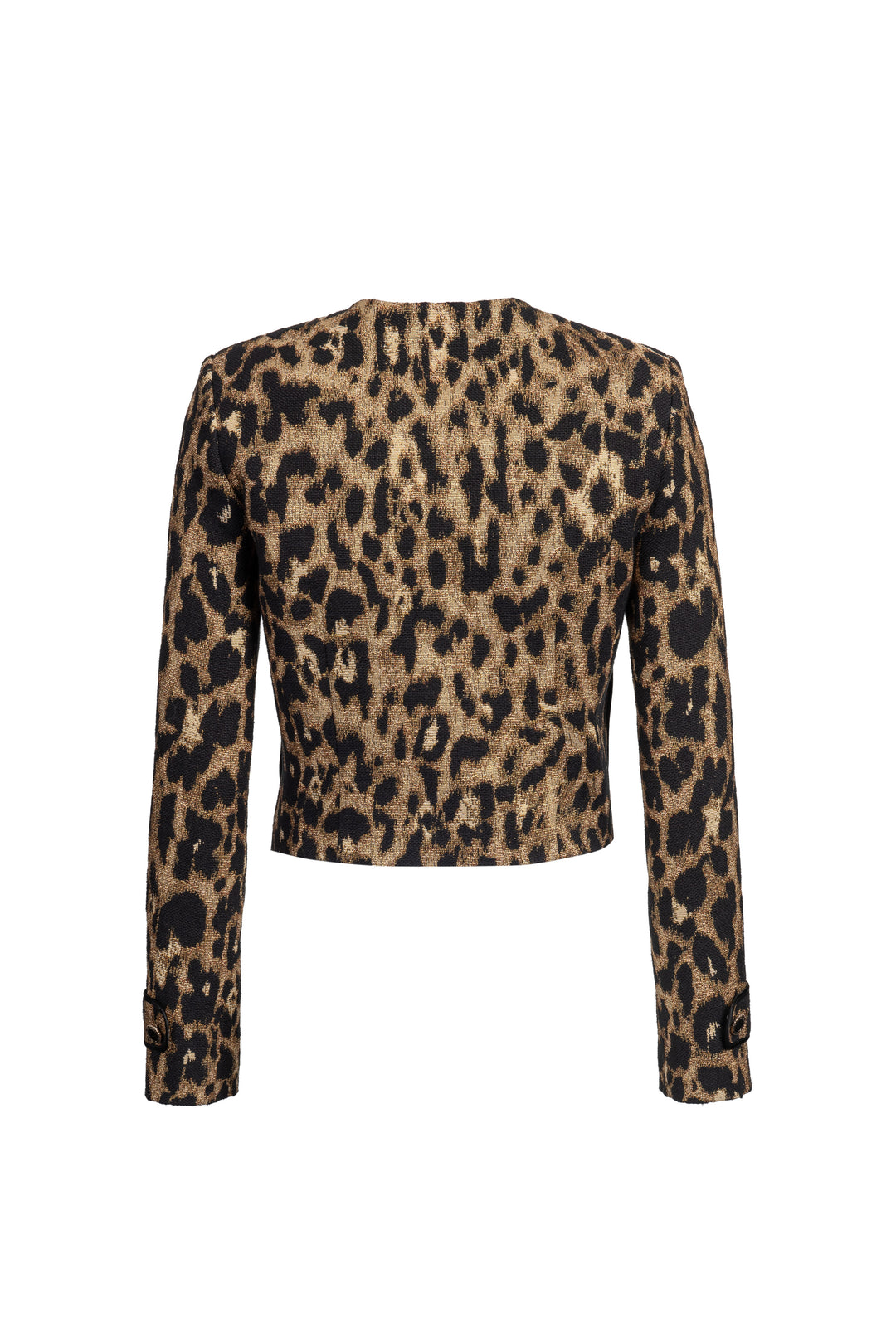 Leopard Jacquard Cropped Jacket