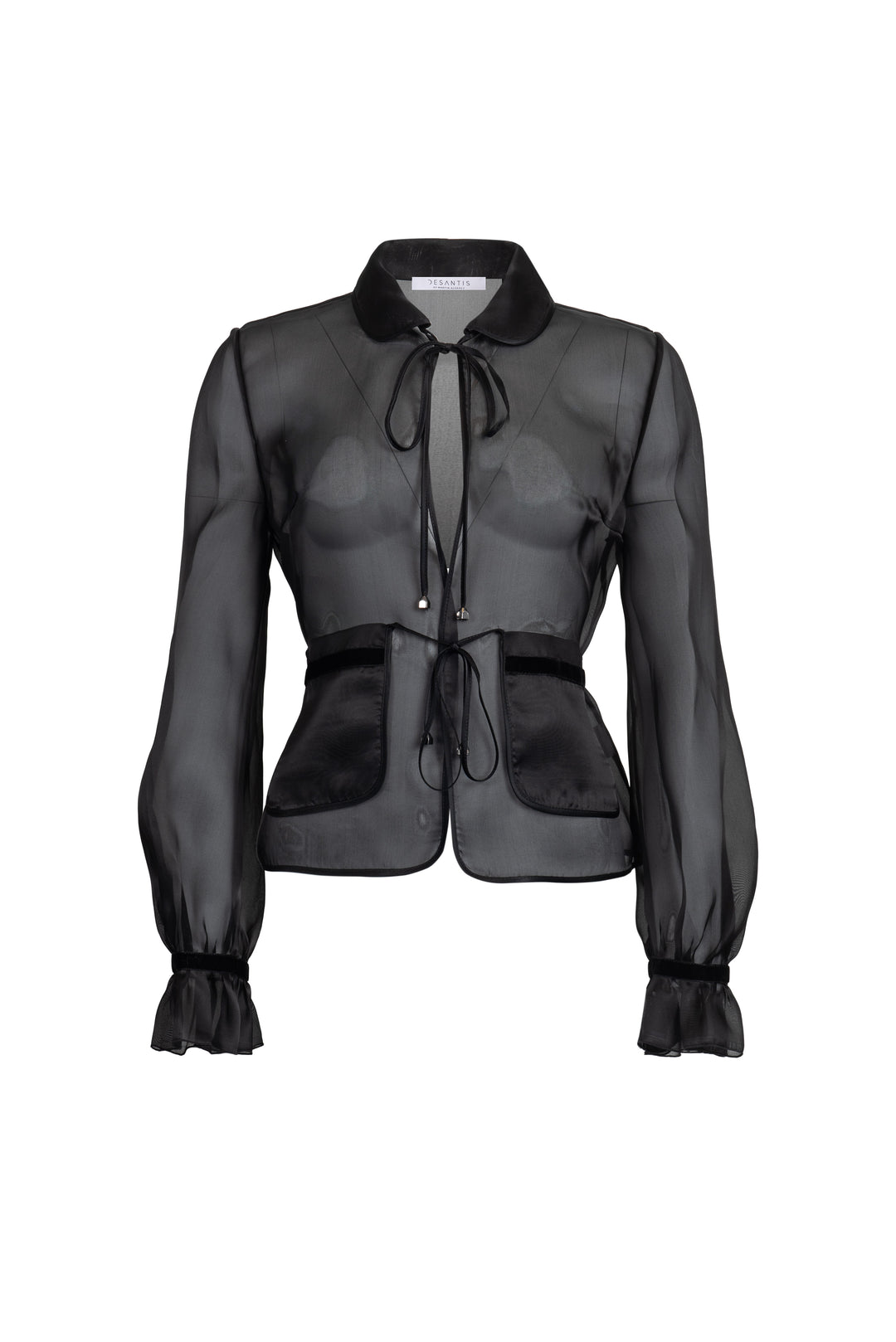 Sheer Silk Tie-Front Jacket
