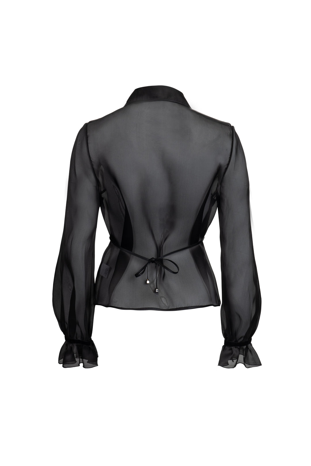 Sheer Silk Tie-Front Jacket