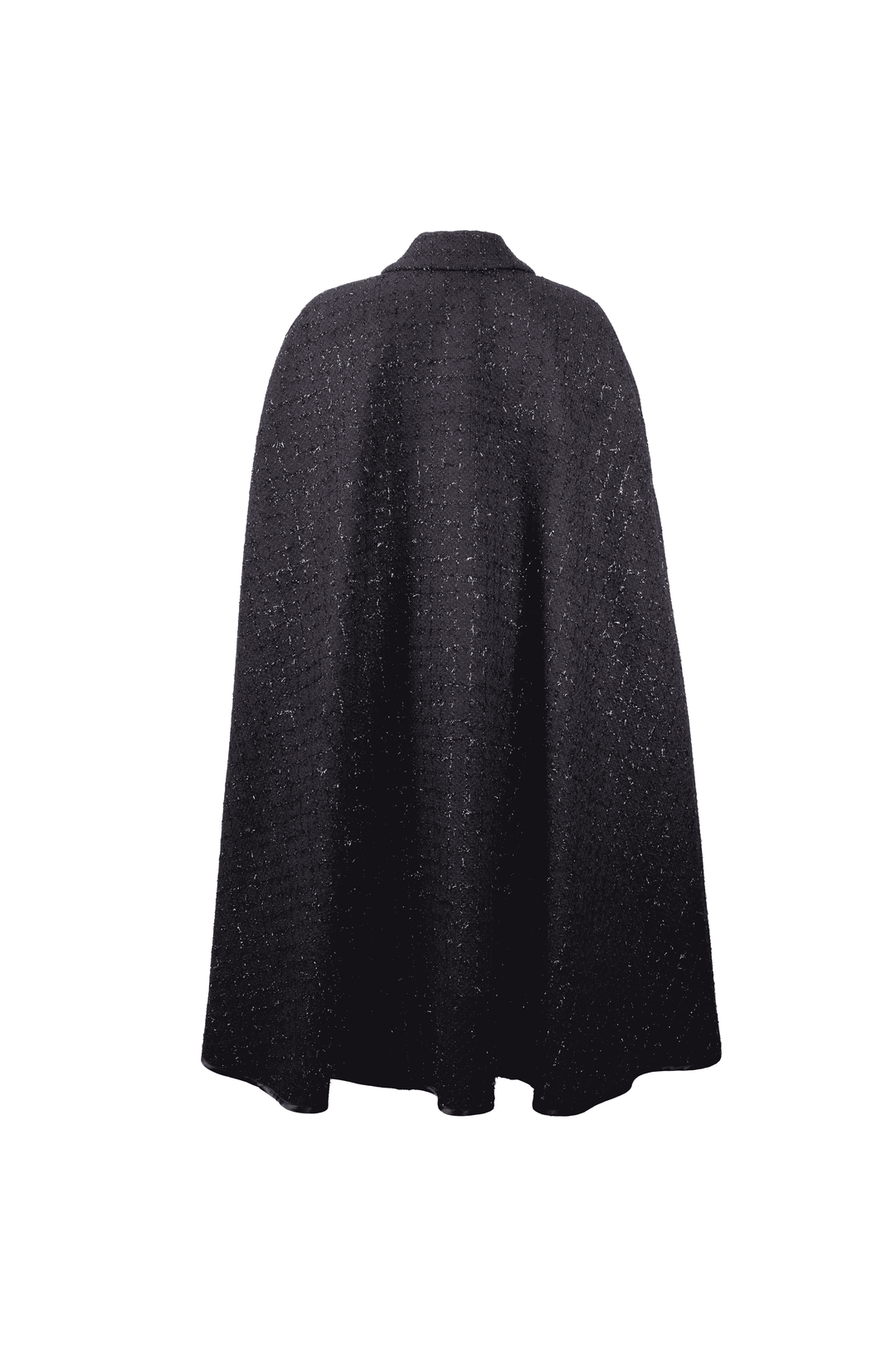Black Lurex Double-Breasted Cape