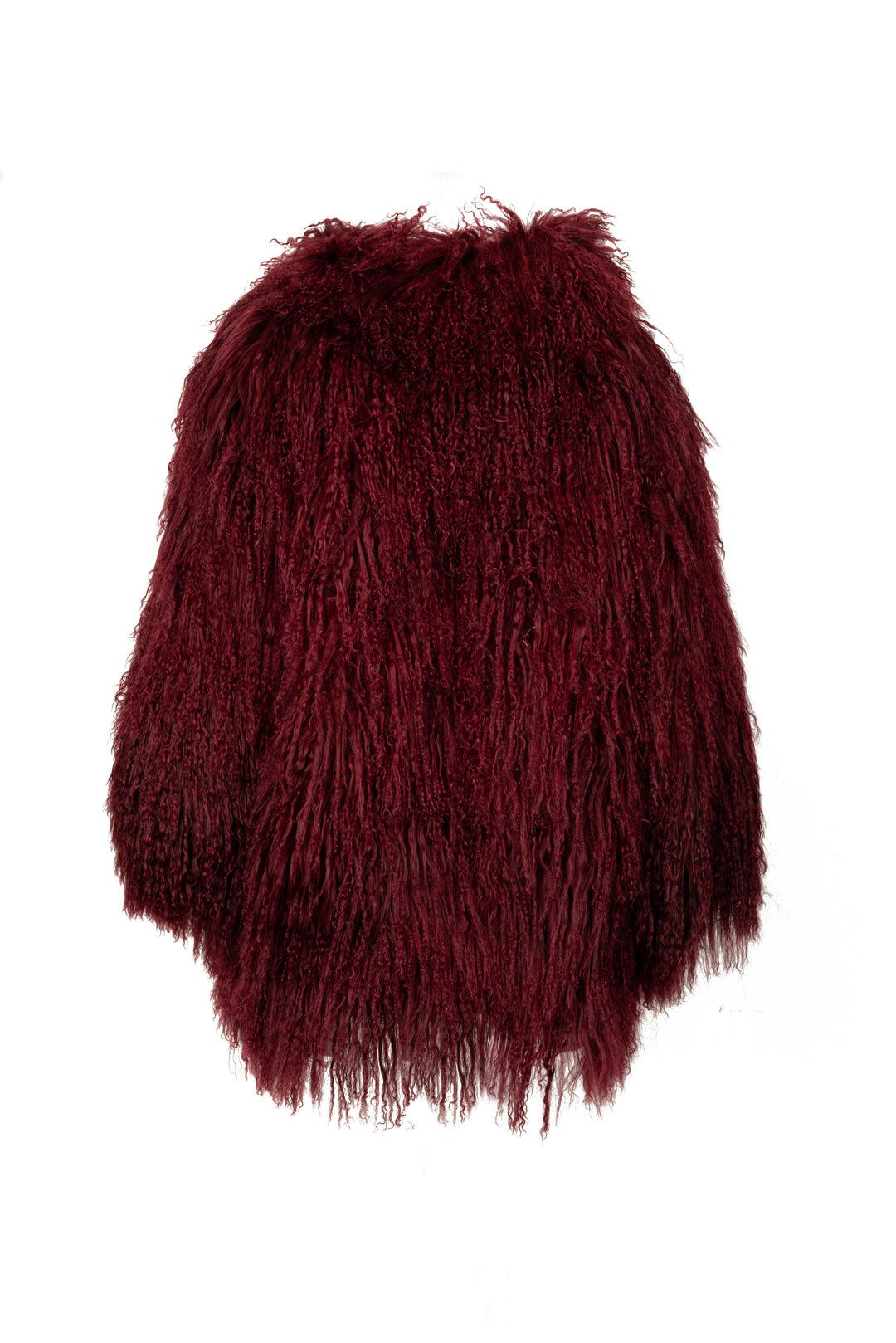 Giaccone in lana della Mongolia Burgundy