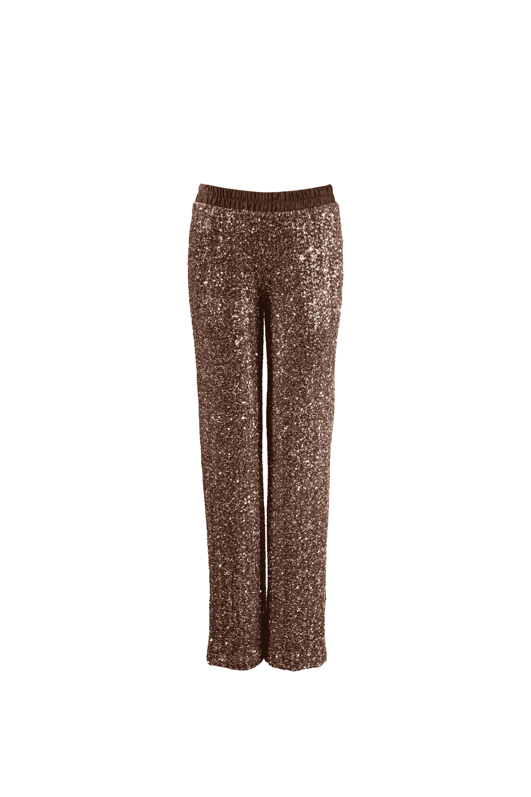 Chocolate Sequin Wide-Leg Trousers
