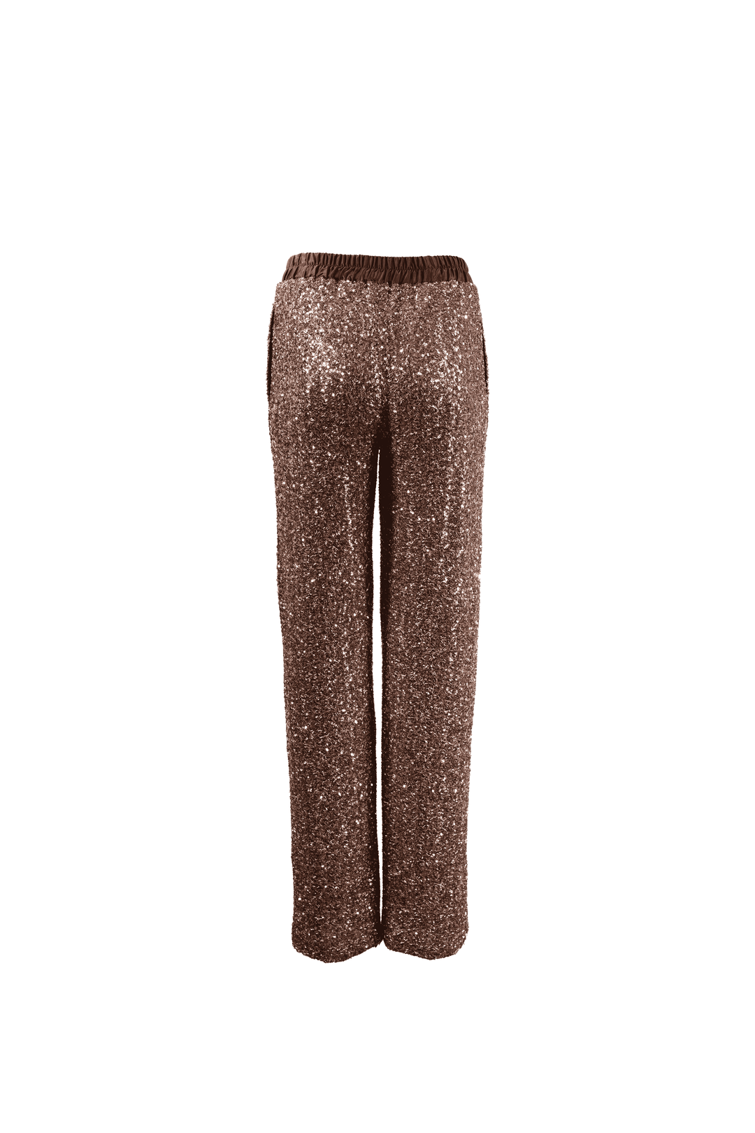 Chocolate Sequin Wide-Leg Trousers