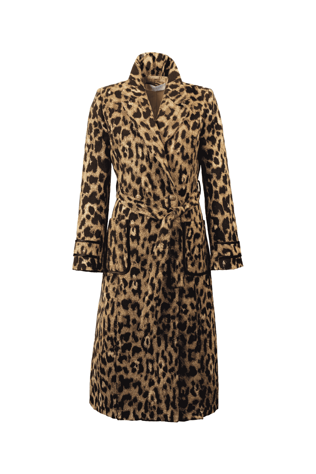 Leopard Jacquard Belted Coat