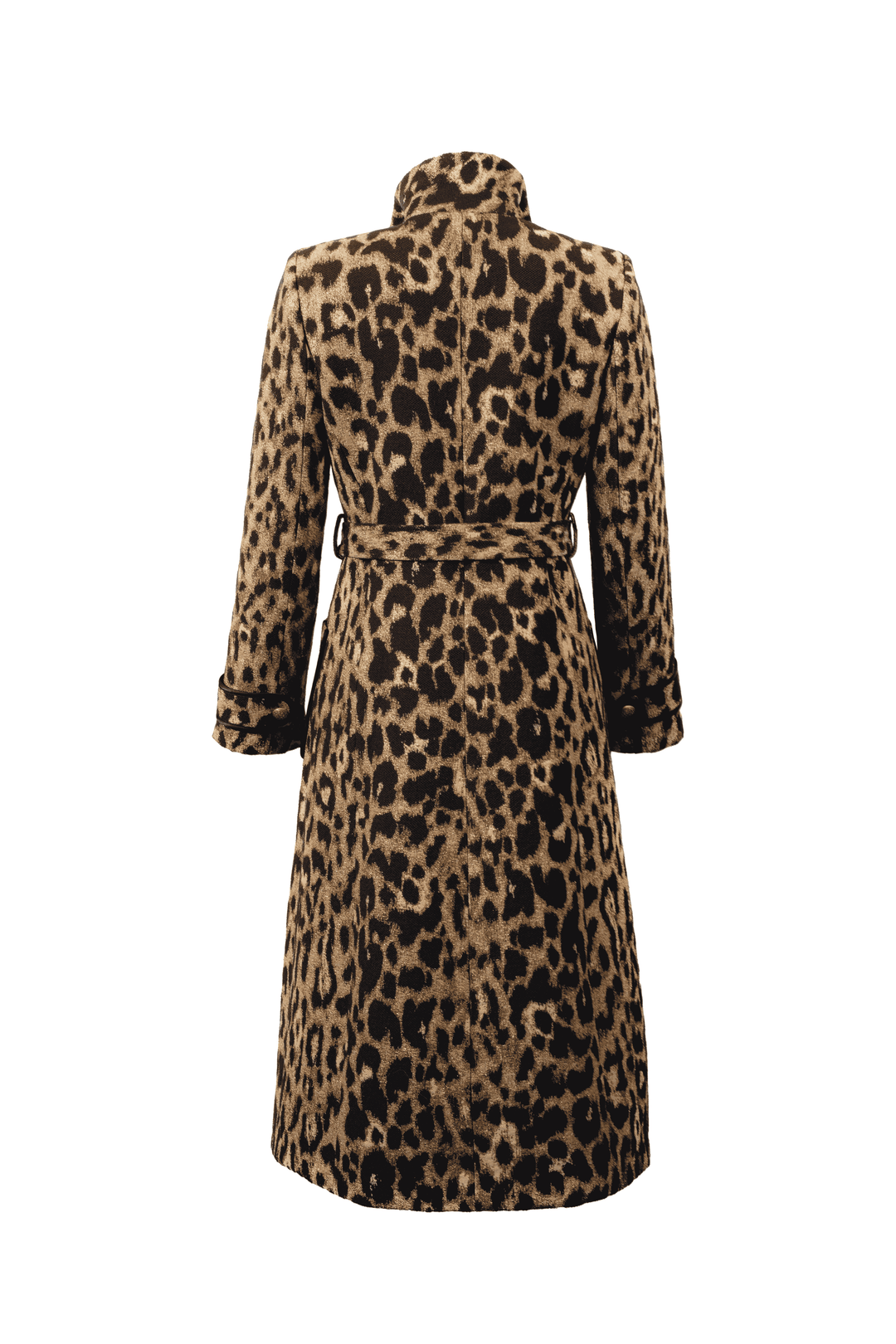Leopard Jacquard Belted Coat