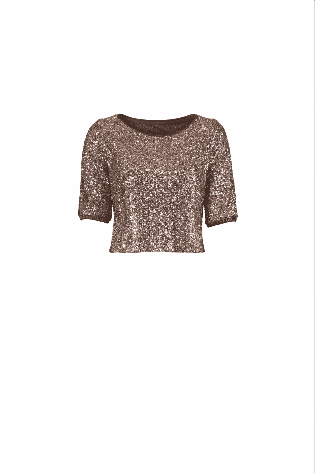 Sequined Crop Top with Silk Details
