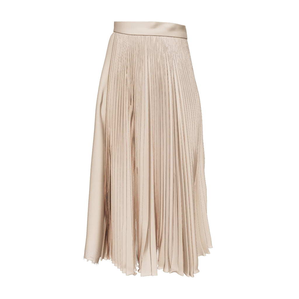 Beige Tailored Skirt with Nylon Detailing