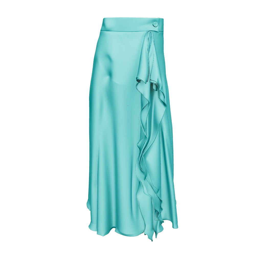 Meadow Green Silk Skirt