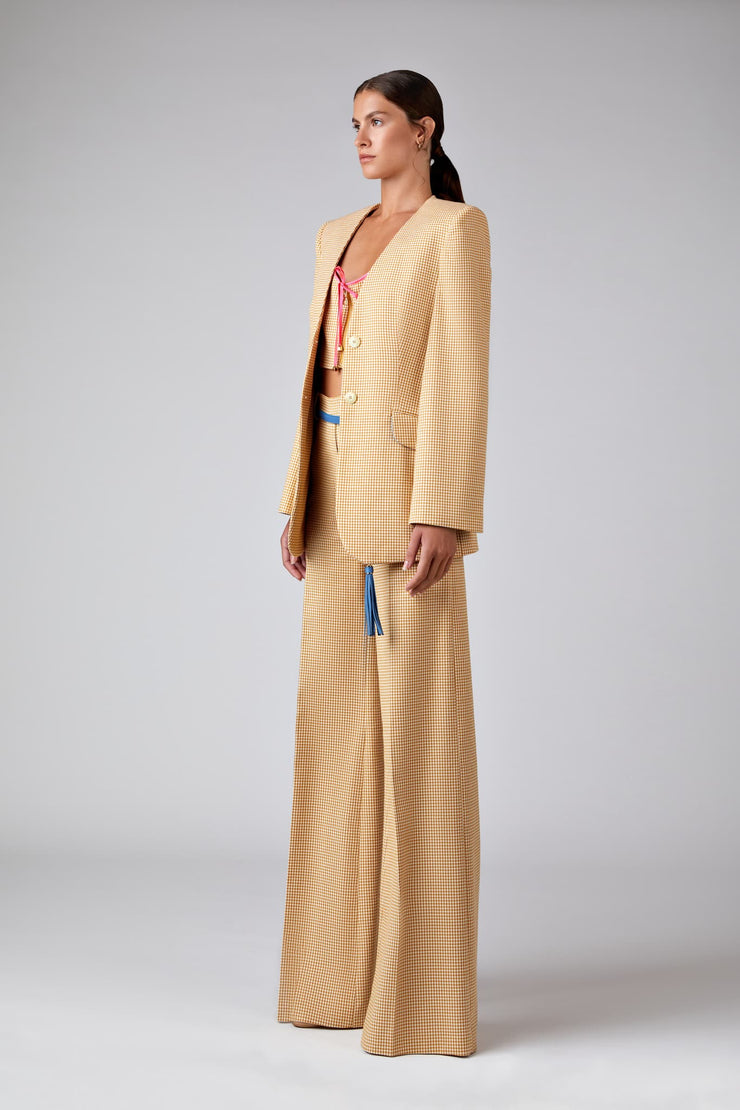 Pantaloni in micro check