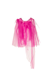 Blusa origami in tulle fluo